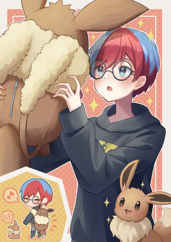 eevee-and-penny-pokemon-and-2-more-drawn