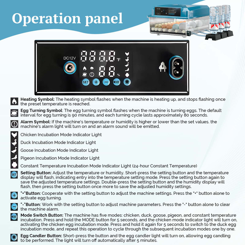16/36 Eggs Incubator Clear For Poultry Hatching Machine Automatic Turning