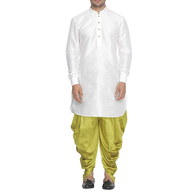 Men's Dhoti Kurta Pant Set Silk Blend Ethnic Kurta Pyjama For Wedding Wear Dress - Picture 20 of 24