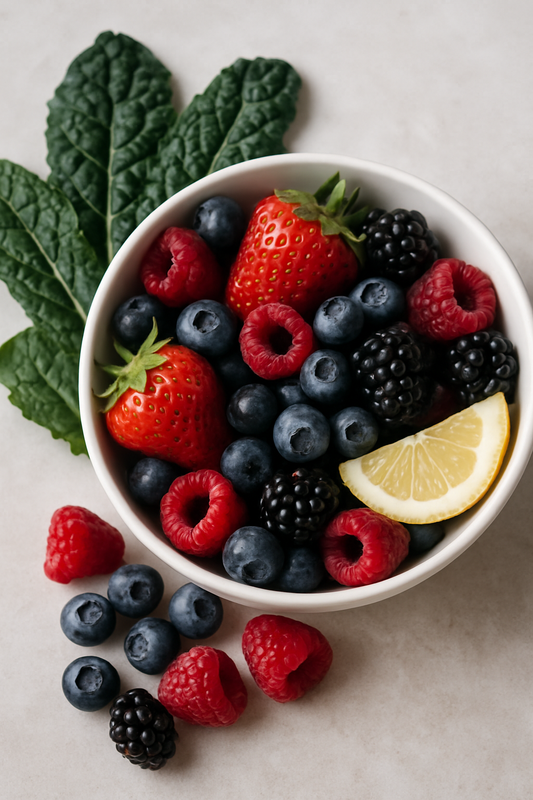 Schale mit frischen Beeren