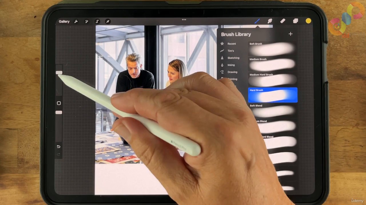 3 Add a Photo and Make a Hard Brush to Clip Photo