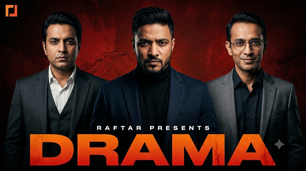 AI-generated example result for the youtube-thumbnail prompt: News & Documentary – "SUBHEADING TEXT: e.g., RAFTAR PRESENTS / MAIN TITLE TEXT: e.g., DRAMA" | News And Documentary Y... AI YouTube Thumbnail Prompt