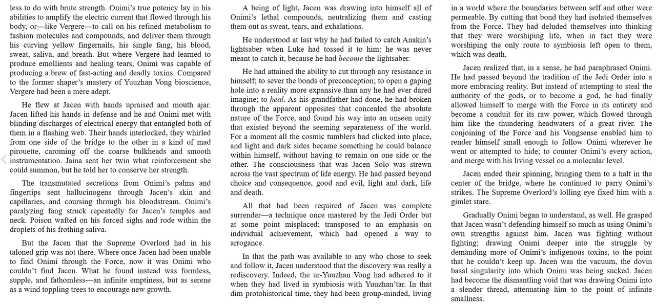 Force Oneness seems similar to Jacen s experience of it which enabled him to transcend life and dea