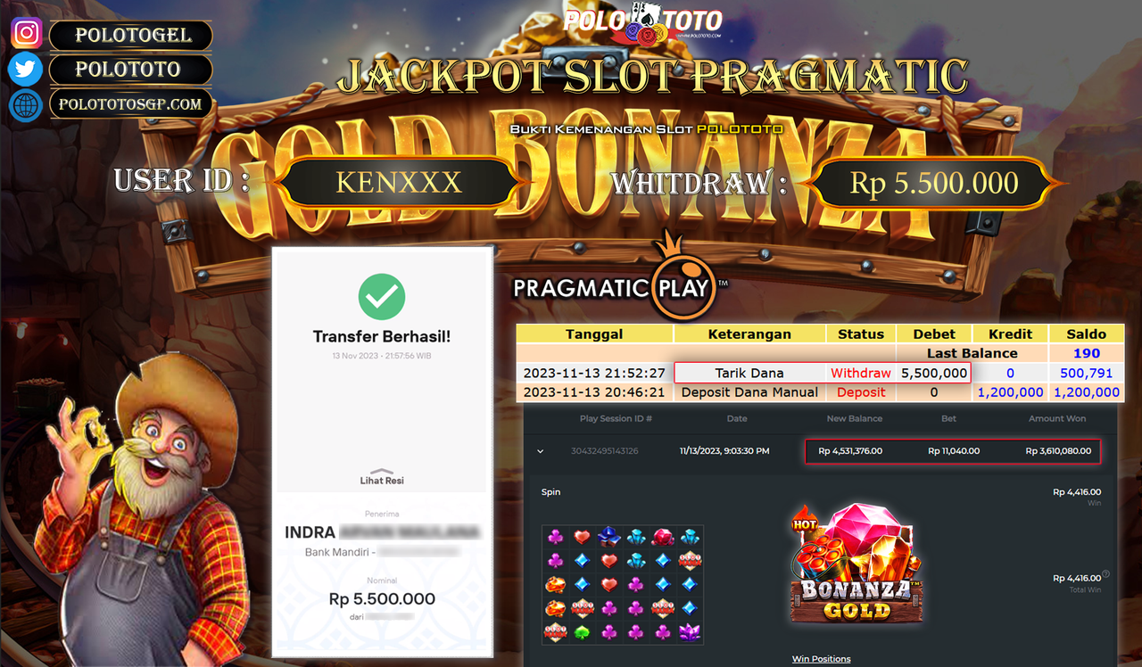 BUKTI PEMBAYARAN JACKPOT DIPOLOTOTO DIBAYAR LUNAS!!!