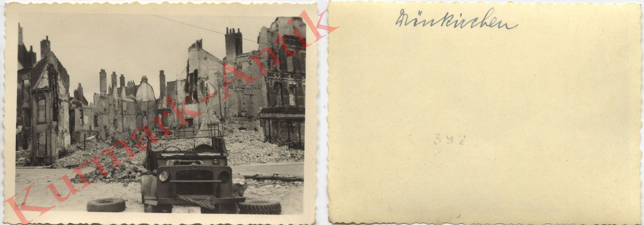 Foto Wehrmacht Frankreich Dünkirchen Beute PKW L