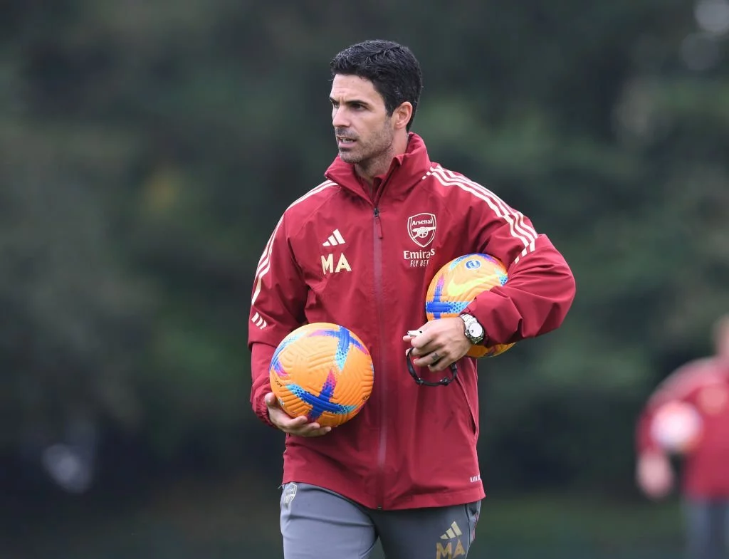 Mikel Arteta in the training