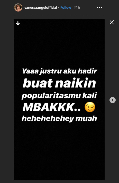 Instastory Vanessa Angel