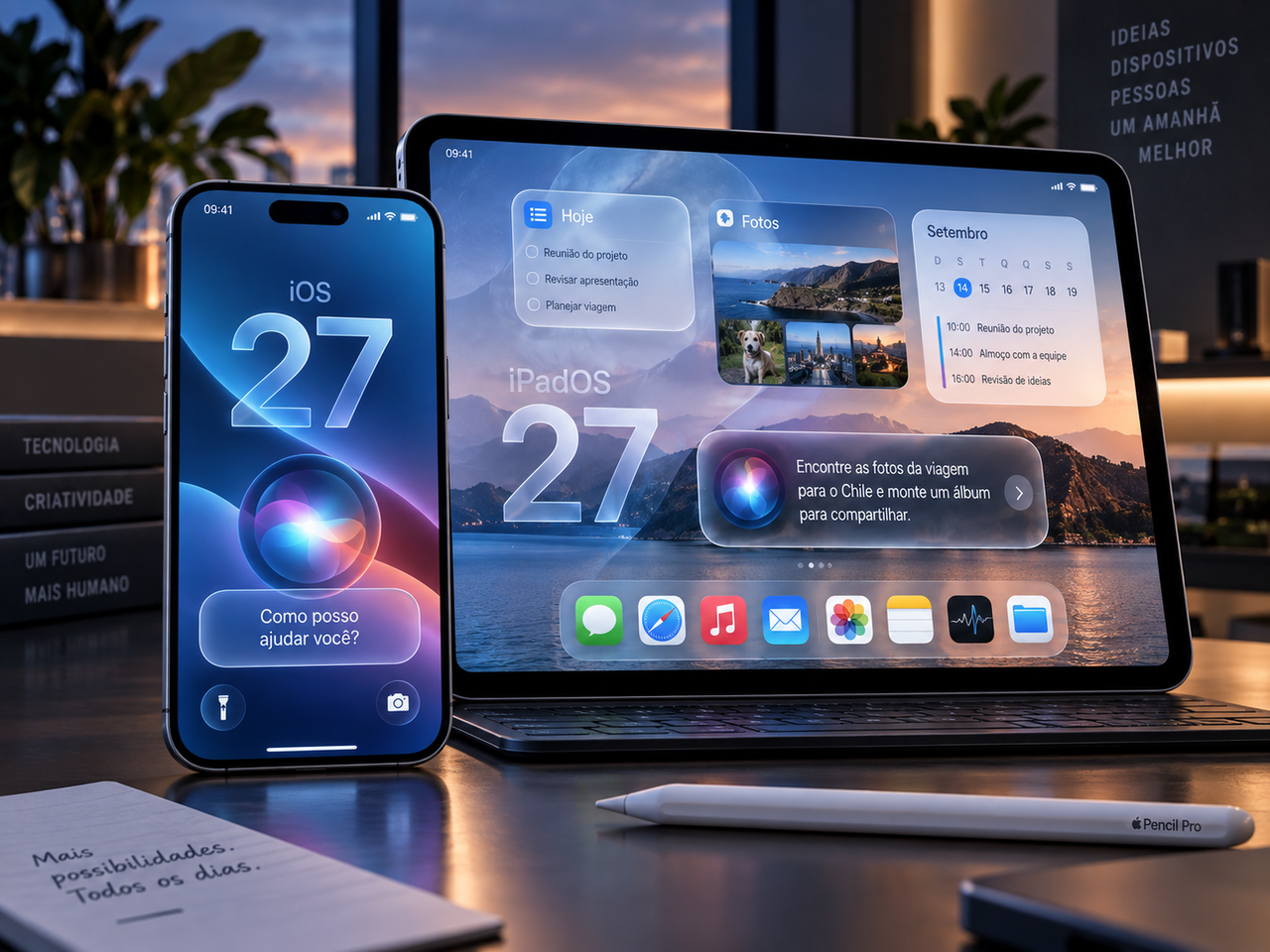 iOS 27 e iPadOS 27 chegam com Siri AI e mostram que a maior mudança da Apple já não está na aparência