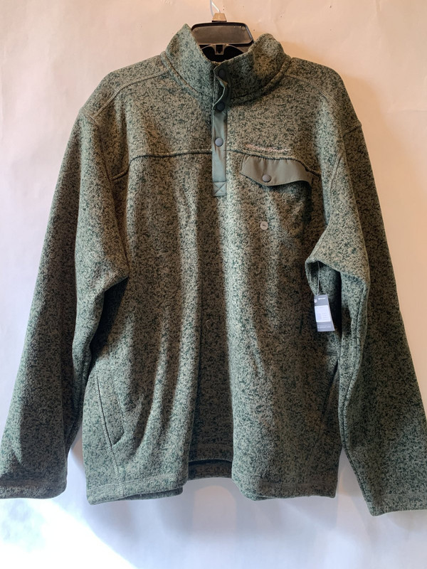 EDDIE BAUER MENS WARM FUNCTIONAL CONVECTOR 2.0 SNAP MOCK PULLOVER IN PALM SZ XL
