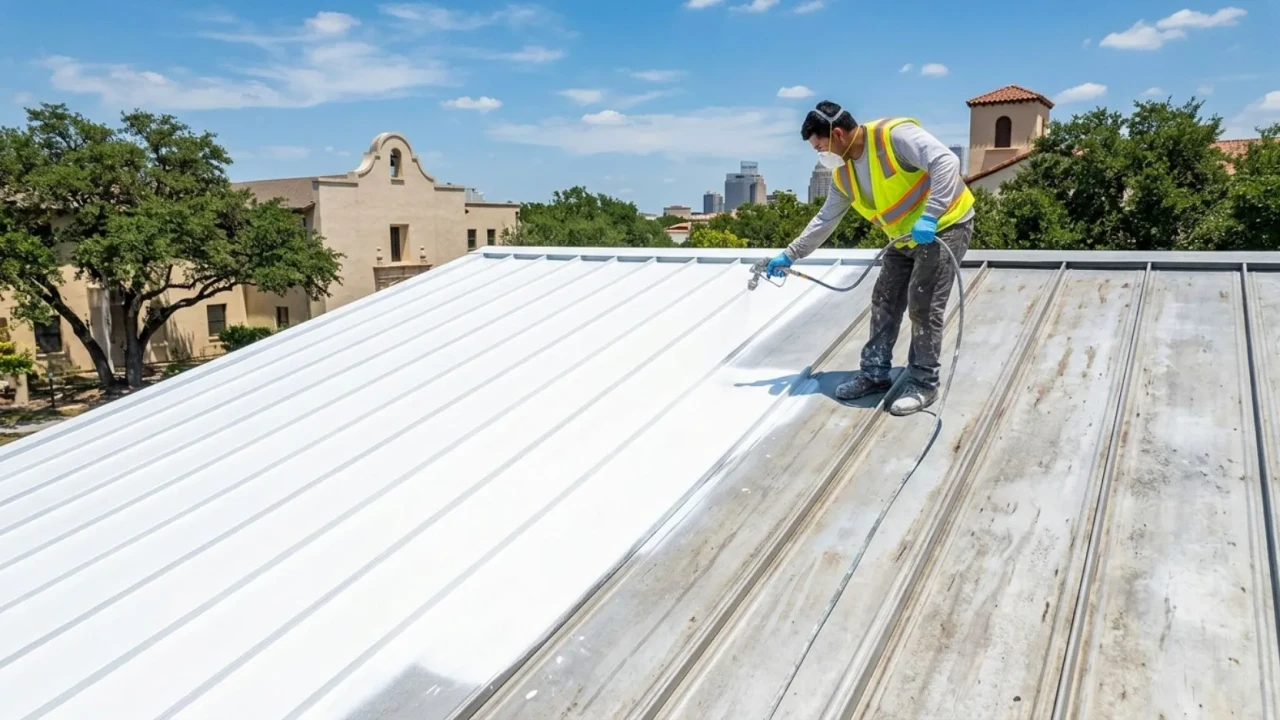 Metal roof paint product types acrylic elastomeric coating San Antonio