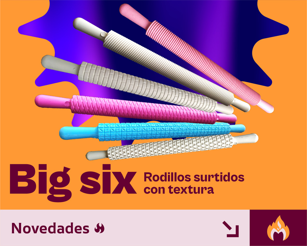 Set rodillos macizos delgados para tortas fondant y marcar foami metal
