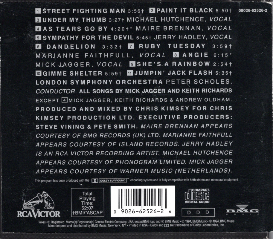 Rolling Stones Symphonic Music CD back