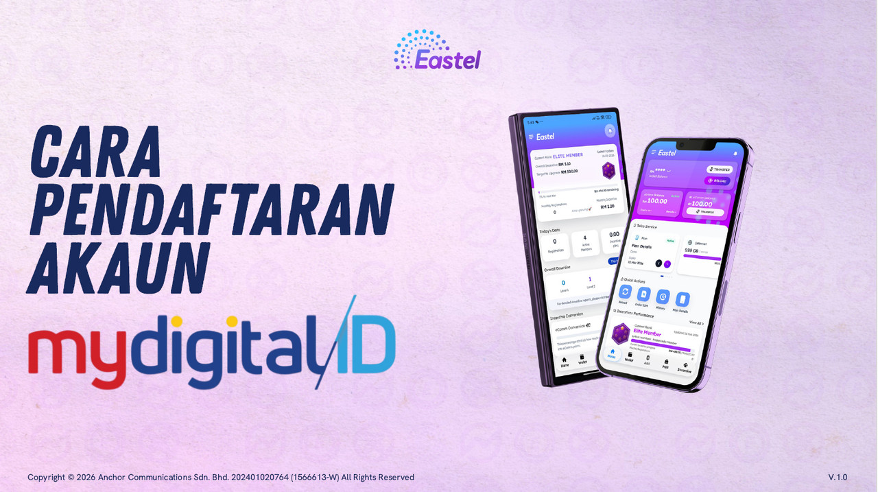Langkah 3 proses daftar Eastel menggunakan MyDigital ID