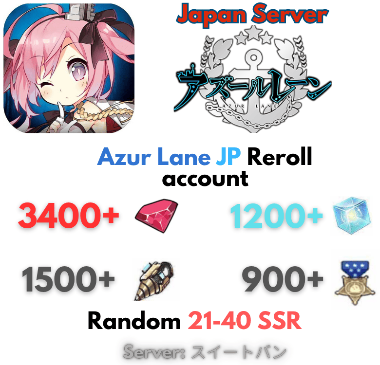 [Jp] Azur Lane Account Nhật bản Reroll  
