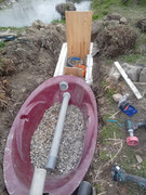 ça nous a permis de mettre le drain au fond du filtre vertical