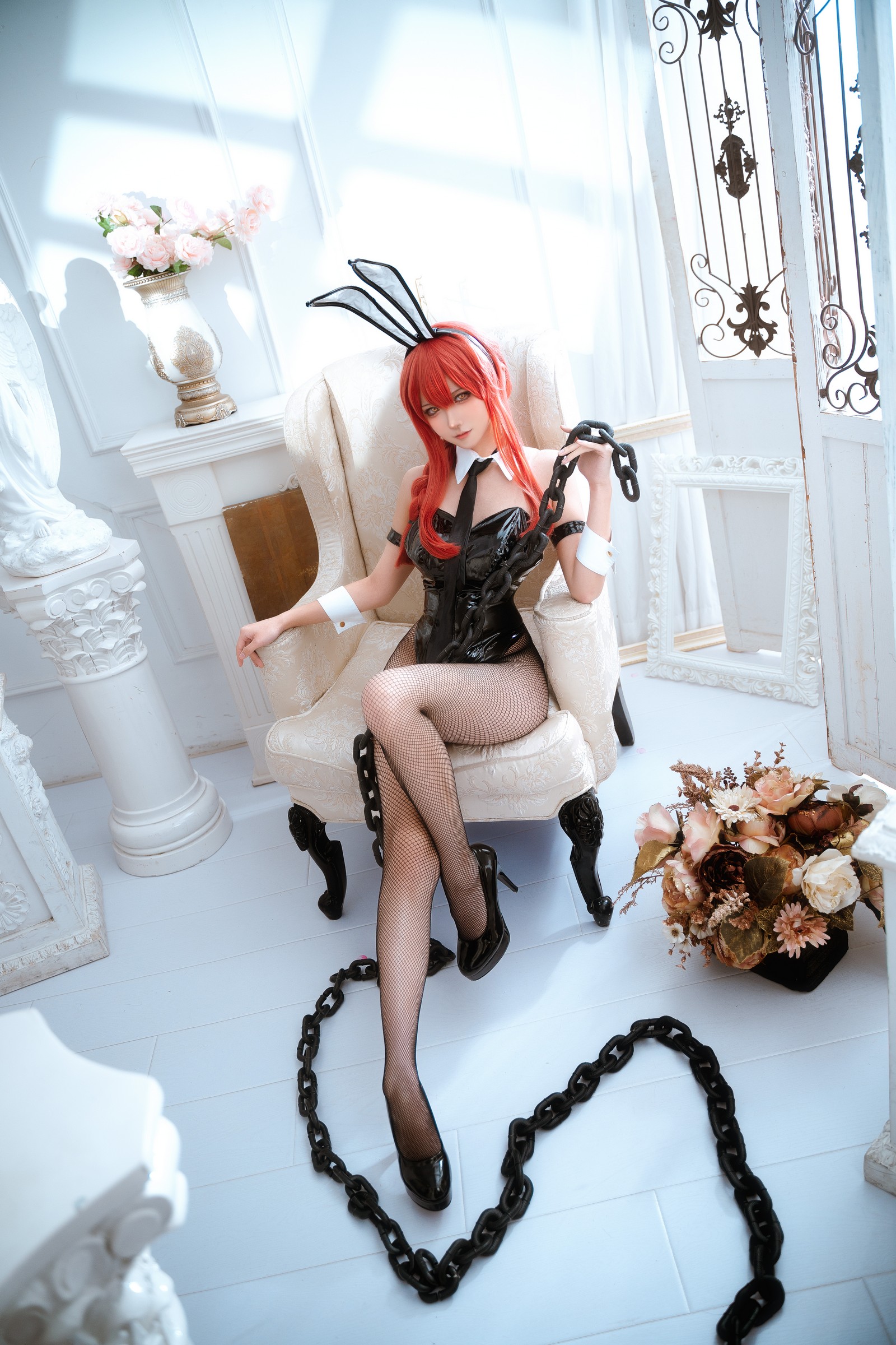 Seya-狮砸 – 电锯人 帕瓦 & 玛奇玛 兔女郎 Cos 写真（13P-156.1MB）插图2