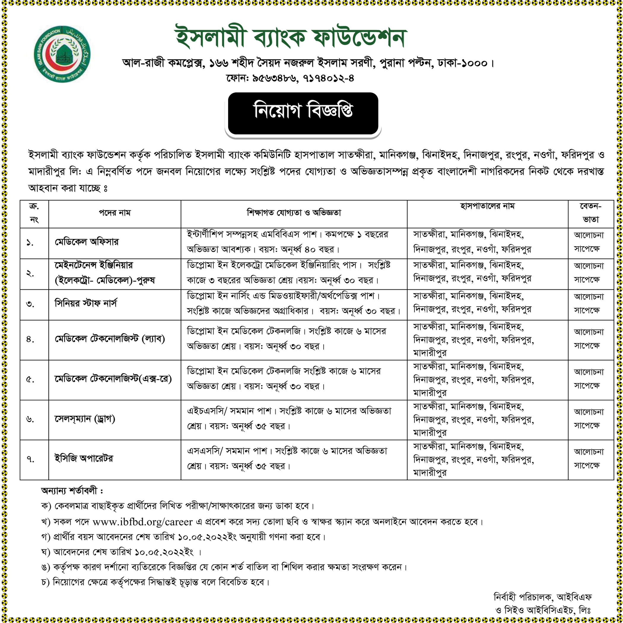 Islami Bank Foundation Job Circular Result & Apply Instruction -2022