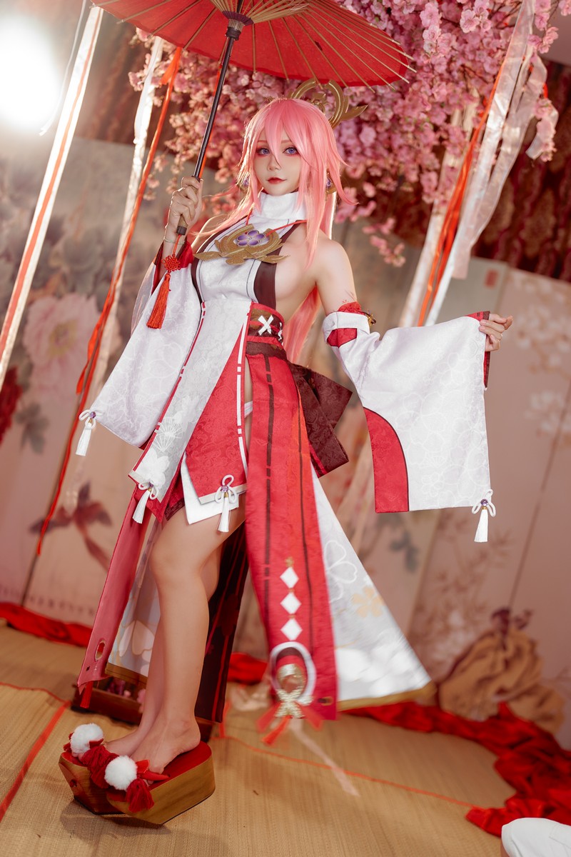 Joyce Lin2x Yae Miko Cosplay Genshin Impact 高清写真 35P插图