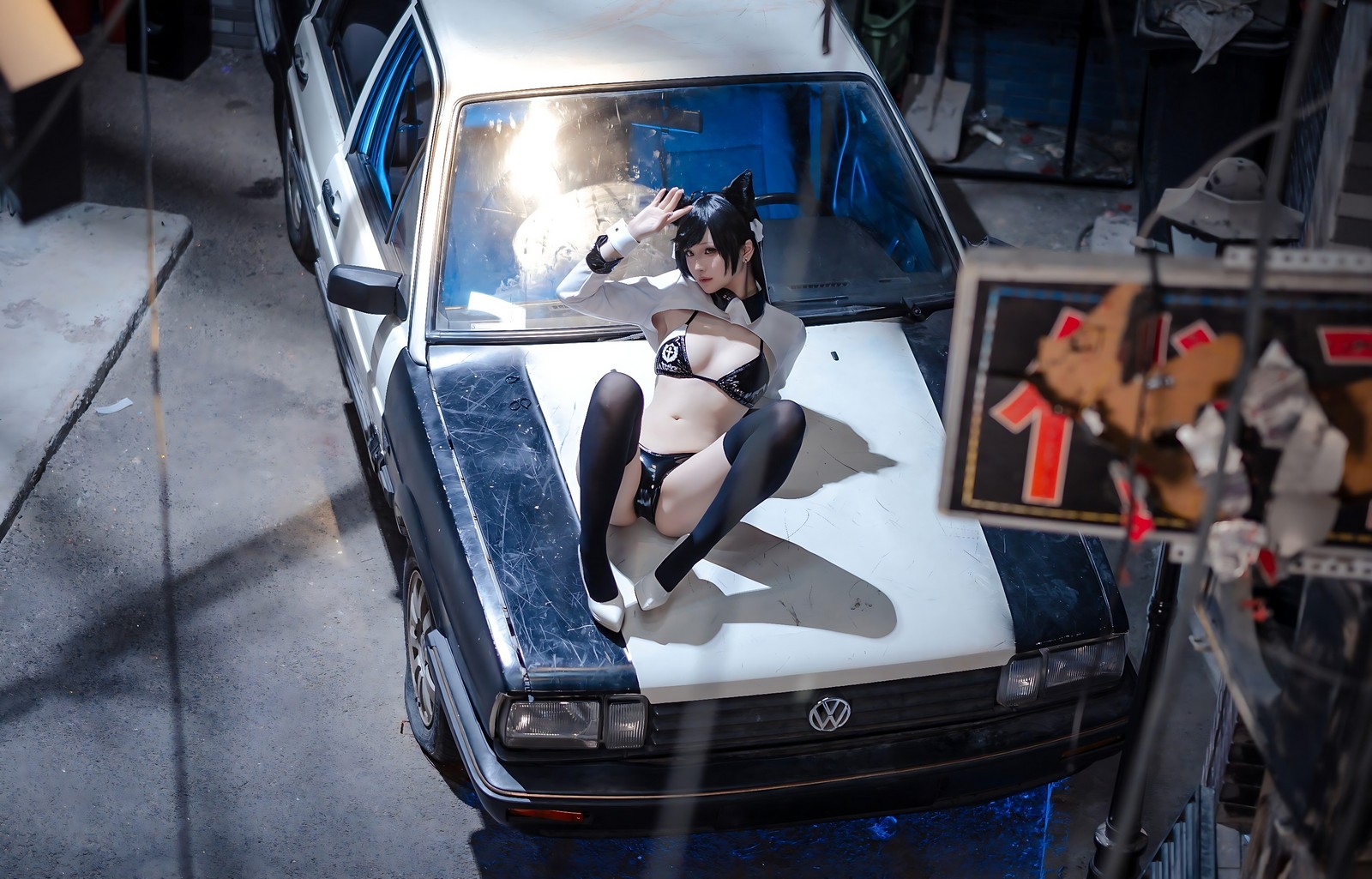 屿鱼 Yuyu 碧蓝航线 爱宕 赛车服 Cosplay 写真图集（114P｜142MB）插图6