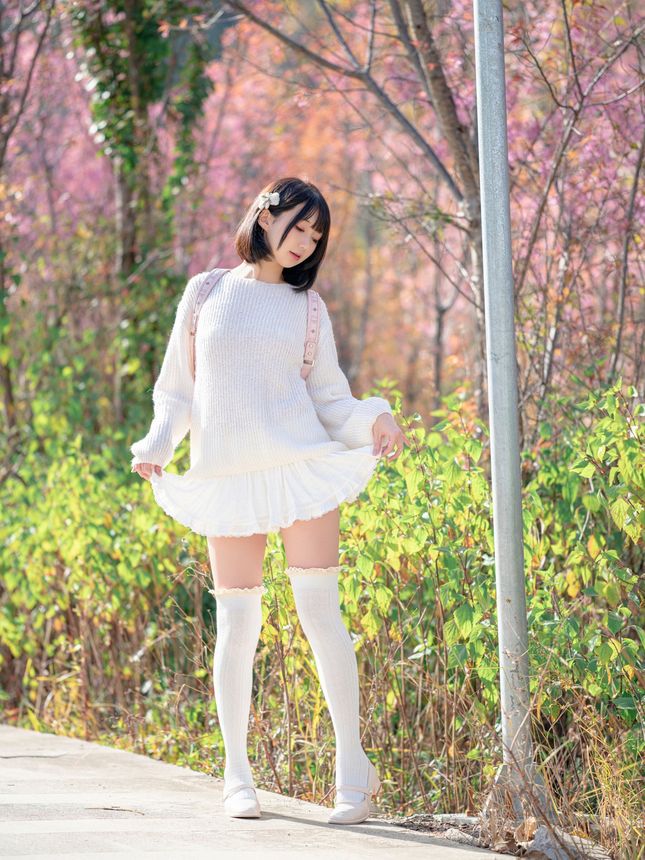 nagisa 魔物喵《樱花树下》写真，清新优雅的气质美女插图4