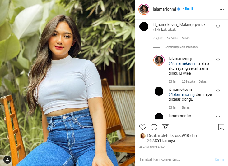 Marion Jola balas komentar negatif dari warganet