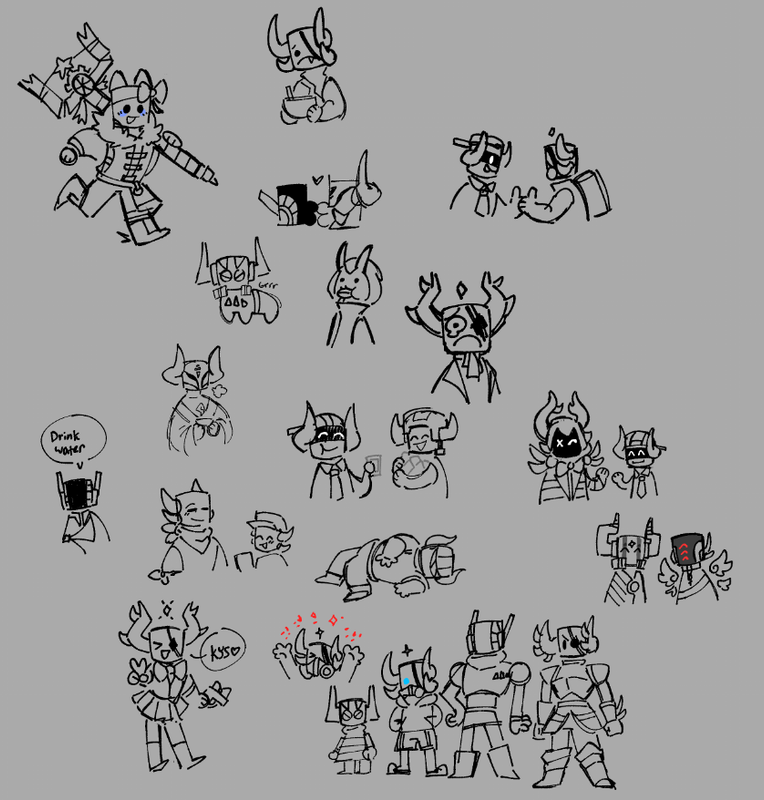 doodle page with boombox scattered around