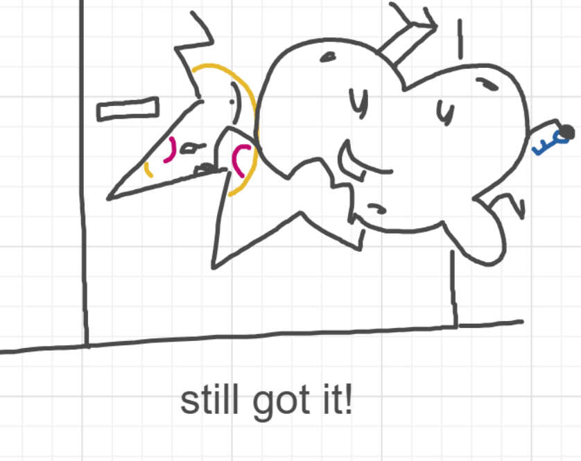 A panel from You're In Danger, Boy, episode seven of the Board Boards object show by Furretwalk/WalkingFurret.