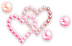 Pink and brown pearl hearts