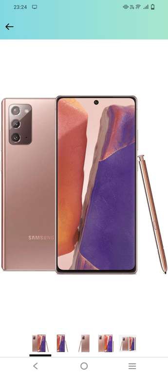Amazon: Samsung Galaxy Note 20 5G Android | Versión US | 128GB renewed