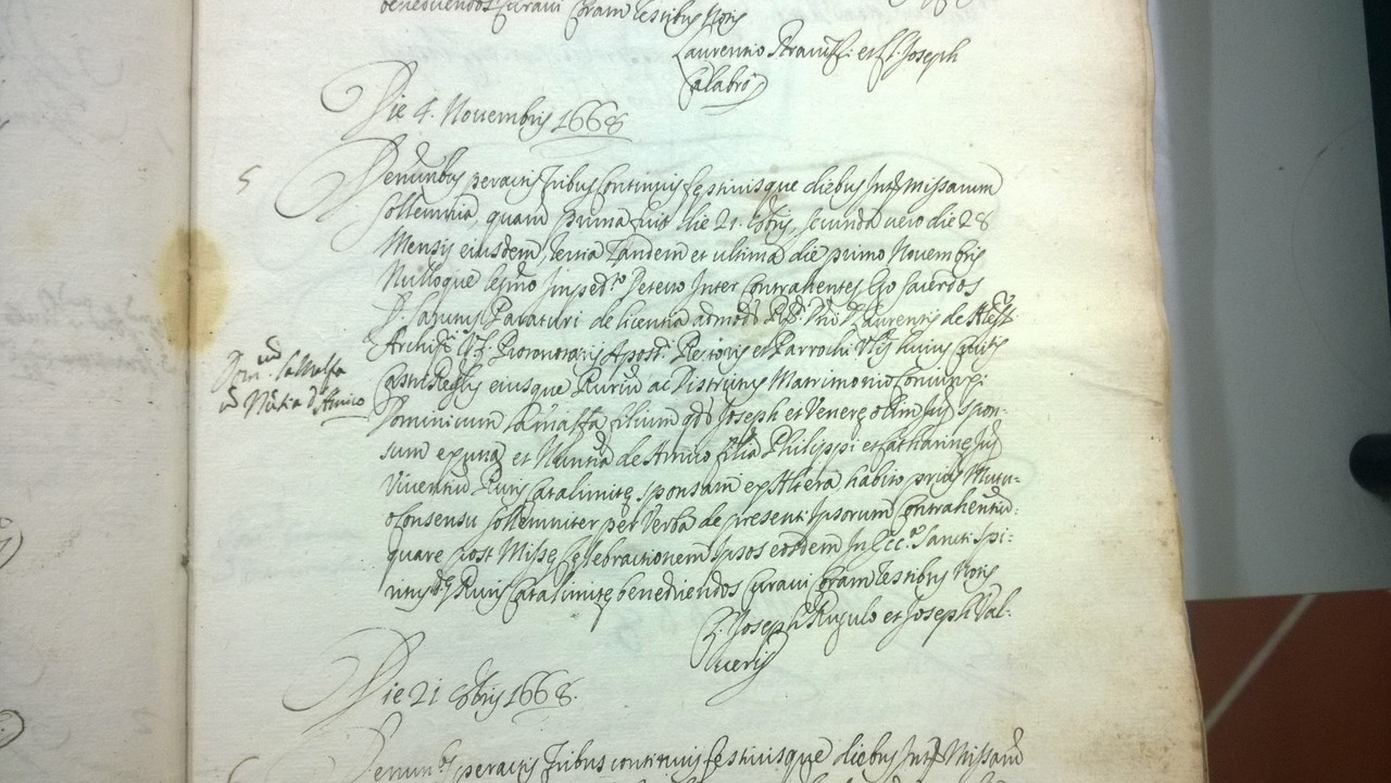 La Malfa (15) primo matrimonio 1668 domenico di giuseppe e vener