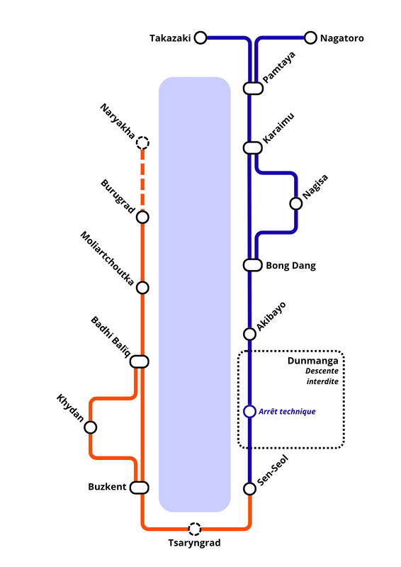 Plan du projet de ligne à grande vitesse autour de la mer Indigo