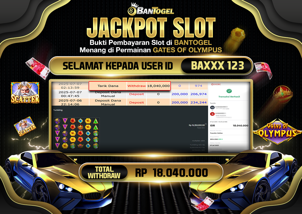 BUKTI JACKPOT LUNAS BANTOGEL