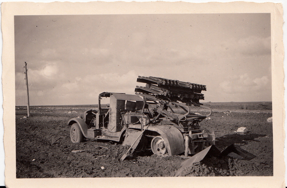 Wehrmacht Rußland Raketenwerfer auf Lastwagen LKW Katjuscha Beute