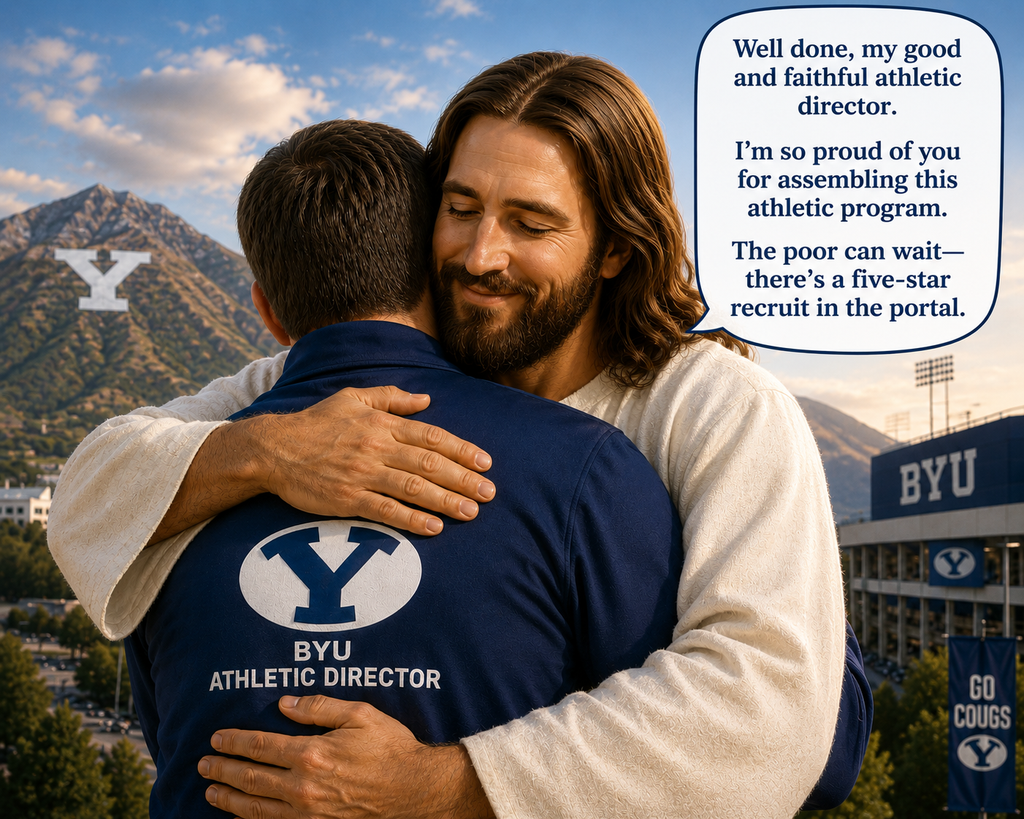 Jesus and BYU Athletic Director Image