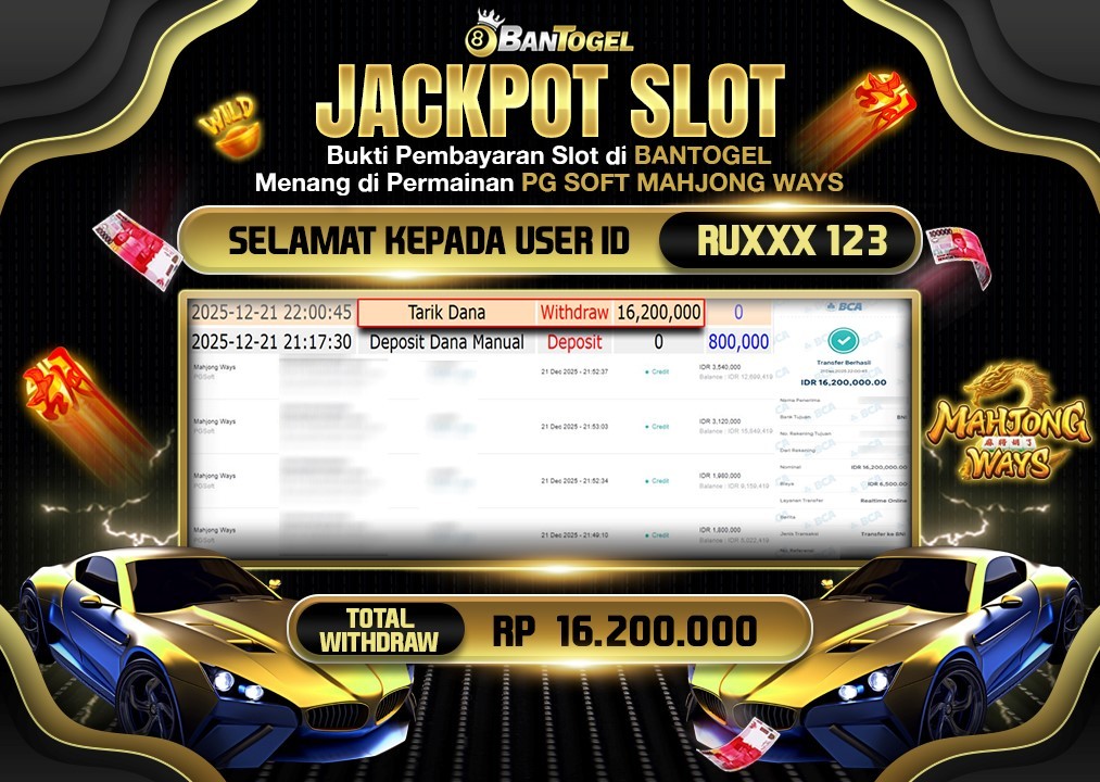 BUKTI JACKPOT LUNAS BANTOGEL