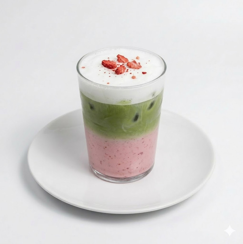 matcha premium de fresa iced