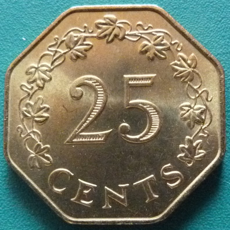 25 Céntimos Lira. Malta (1975) MLT-Centavos-Libra-1975-rev