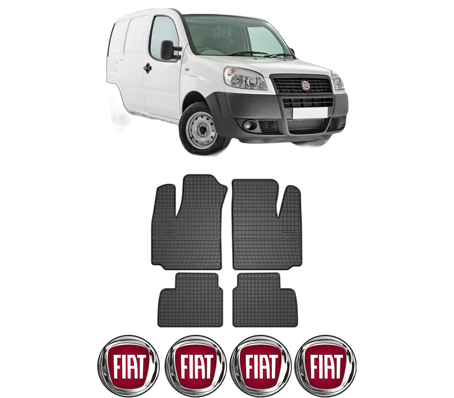 Set covorase presuri FIAT DOBLO Box Body/MPV (223_) din 2001-2010, auto, din cauciuc thermoplastic, 4 Stickere auto cu FIAT