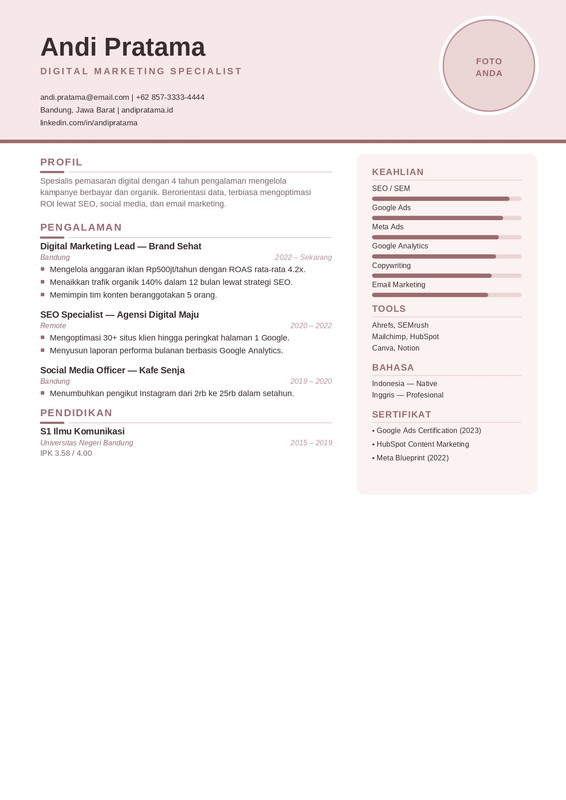 Contoh CV Creative - 2