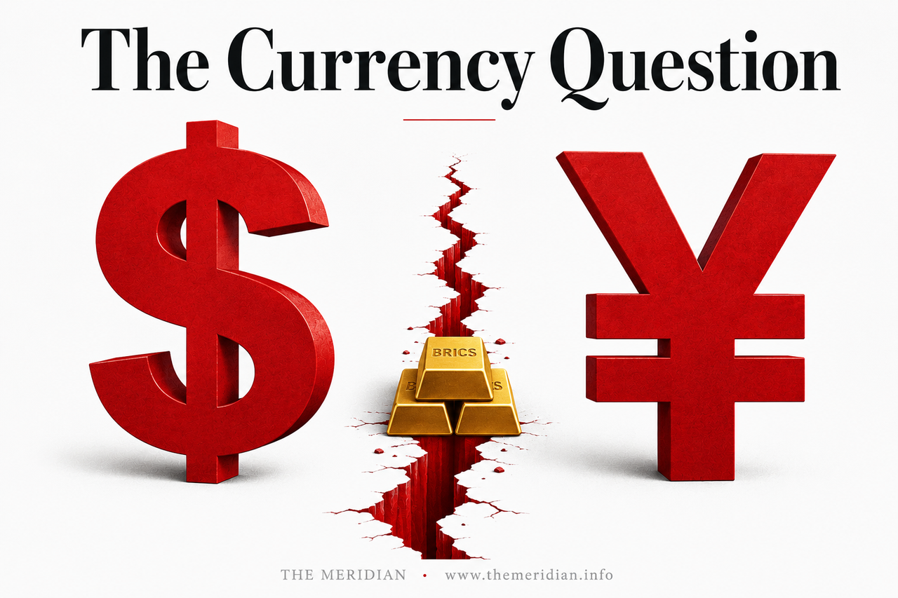 BRICS currency question de-dollarisation yuan dollar 2026 — The Meridian