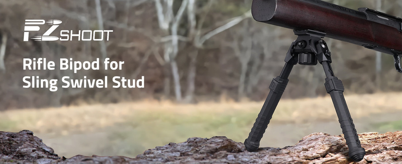 EZshoot Rifle Bipod mounted rifle support system for hunting and target shooting applications