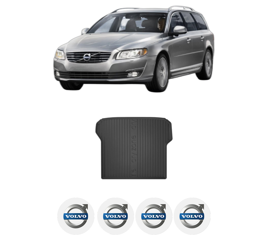 Tavita Portbagaj VOLVO V70 III Estate Van (135) din 2013-2015, Protectie Portbagaj Auto, 4x Stickere auto cu VOLVO
