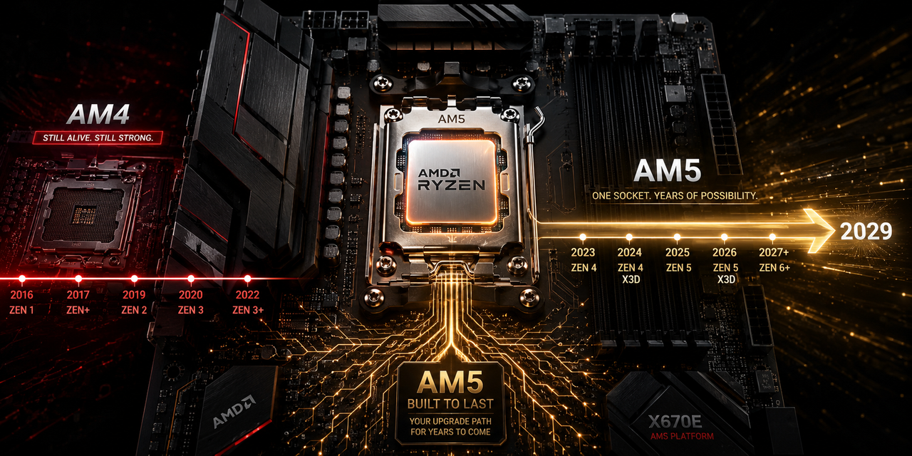 AMD Promete Suporte ao Socket AM5 até 2029 e o AM4 Simplesmente Recusa Morrer