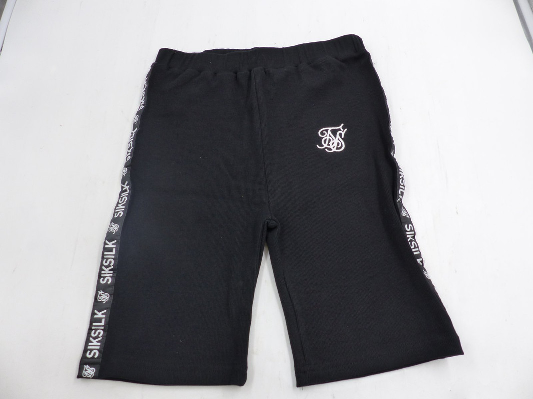 SIK SILK RIBBED TAPE CYCLE SHORT BLACK SIZE 15Y SSG-0160