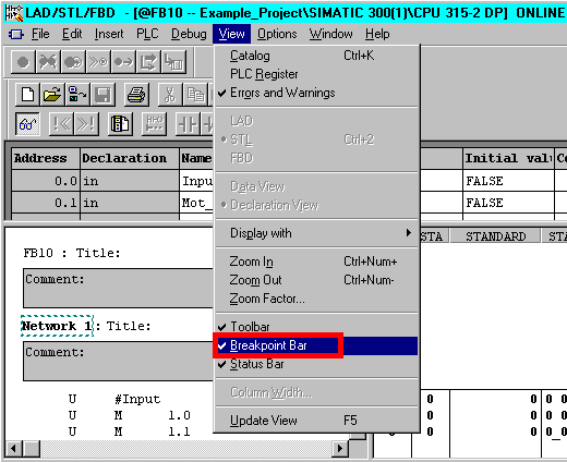 Breakpoints in Tia portal V15.1 Breakpoints in Tia portal V15.1