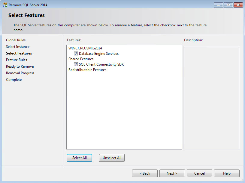 Uninstall SIMATIC WinCC Runtime Prof. SQL Server Instance Uninstall SIMATIC WinCC Runtime Prof. SQL Server Instance