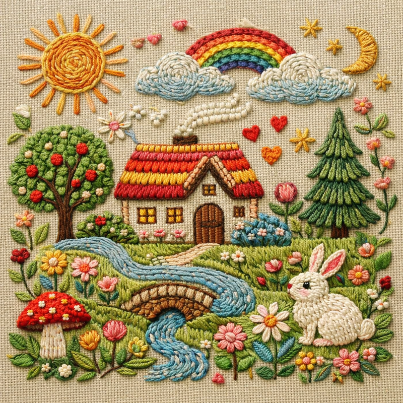 Phong cách minh họa thêu tay