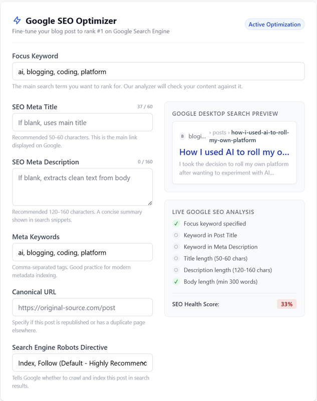 Google SEO Optimizer