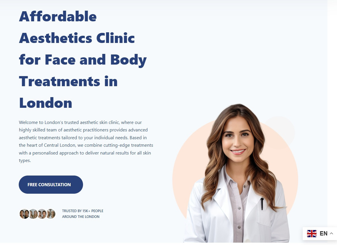 Sciencebeauty london clinic with aesthetic practitioner portrait.