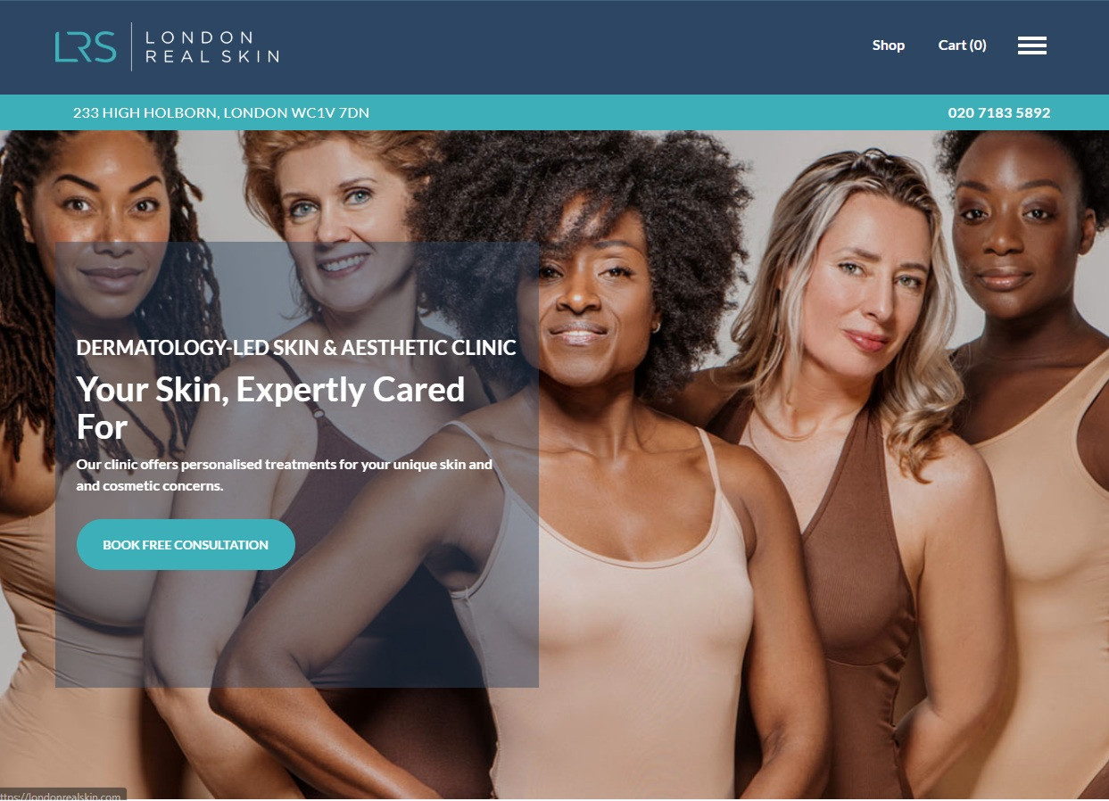 London real skin dermatology team showcasing personalised skin care.